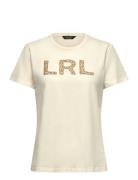 French Knot-Logo Cotton Jersey Tee Lauren Ralph Lauren Cream