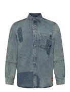Customised Denim Over Shirt Art From The Heart Scotch & Soda Blue