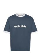 Ss Retro Logo Ringer 16S Rlxd Te Calvin Klein Jeans Blue