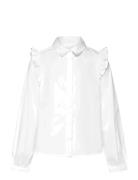 Shirt With Ruffle Detail Mango White
