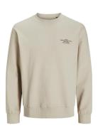 Jprblachad Branding Sweat Crew Nec Jnr Jack & J S Beige