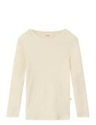 Nmnnalu Rib Wo/Mo Ls Slim Top Lil Lil'Atelier Cream