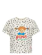 Kmgpippa Life S/S Boxy Printed Tee Jrs Kids Only Cream