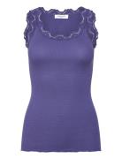 Rwbabette Silk Sl U-Neck Long Lace Rosemunde Purple