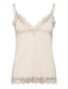 Rwbillie Sl Lace Strap Top Rosemunde Beige