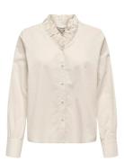 Onlhassie L/S Frill Shirt Ox Wvn ONLY Cream