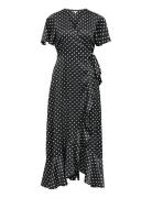 Objsally Papaya S/S Wrap Long Dress E Di Object Black