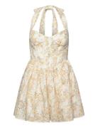 Pollie Halter Mini Dress Bardot Yellow