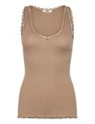 Rmwjohanne Wool Blend Sl V-Neck To RM By Rosemunde Beige