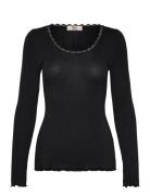 Rmwjohanne Wool Blend Ls U-Neck T-S RM By Rosemunde Black