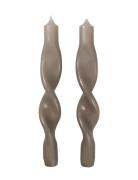 Twist Taper Candle Broste Copenhagen Grey