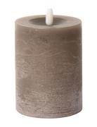 Rustic Finish Led Pillar Candle C'est Bon Brown