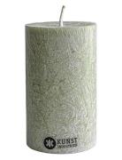 Upcycled Olive Wax Pillar Candle Kunstindustrien Green