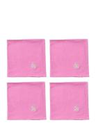 Napkins 4-Pack Pink Daisy Midnatt Red