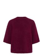 Kaemilie Cropped Knit Pullover Kaffe Burgundy