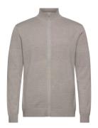 Zip Through Purl Cardigan Lindbergh Grey