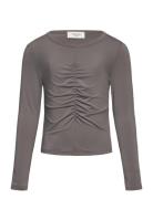 Rkbillie Ls Short Wrinkle T-Shirt Rosemunde Kids Grey