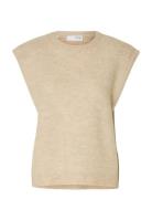 Slflulu Sl Knit Vest Selected Beige
