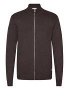 Ecovero L/S Zip Cardigan Lindbergh Brown