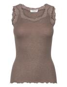 Rwburlington Wool Sl Lace Top Rosemunde Brown