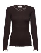 Silk T-Shirt W/ Lace Rosemunde Brown