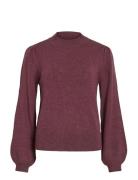 Viril Turtle-Nk Balloon L/S Top - Noos Vila Burgundy