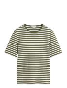 Slim Striped 1X1 Ribbed Ss T-Shirt GANT Green