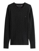 Classic Cotton Cable Crew Neck Tommy Hilfiger Black