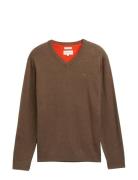 Basic V-Neck Knit Tom Tailor Brown