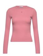 Tjw Slim Essential Rib Ls Tommy Jeans Pink