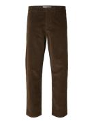 Slh196-Straight Miles Cord Pant W Noos Selected Brown