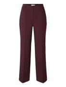 Slfrita Mw Wide Pant Mel Noos Selected Burgundy