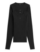 Tjw 2Pack Slim Essential Rib Ls Tommy Jeans Black