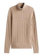 Classic Cotton Cable Zip Mock Tommy Hilfiger Beige