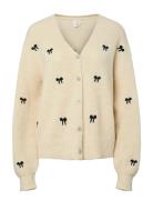 Yasbow Ls Embroided Knit Cardigan S. YAS Beige