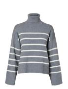Slfkamma Ls Knit Roll Neck Noos Selected Grey