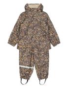Pu Aop Rain Set Teddy Rec W. Susp10 Mikk-line Brown