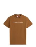 Tjm Reg Linear Logo Tee Ext Tommy Jeans Brown
