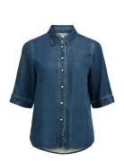 Objframe 2/4 Re Denim Top Noos Object Blue