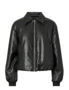 Pclara Padded Coated Bomber Jacket Pieces Black