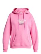 Surf Stoked Hoodie Brushed Art Roxy Pink