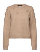 Vmrose Ls O-Neck Pullover Boo Vero Moda Beige