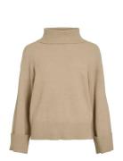 Virolfie Roll Neck L/S Knit Top - Noos Vila Beige