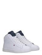 Tommy Hilfiger High Top Lace Up Sneakers Faux Leather Tommy Hilfiger W...