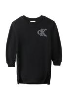 Towling Monogram Terry Ls Dress Calvin Klein Black