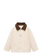 Denim Parka With Contrasting Collar Mango Cream