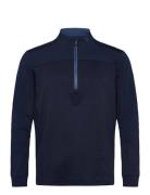 Lightweight 1/4-Zip Mixed Media Pullover Original Penguin Golf Navy
