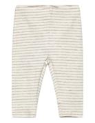Stripped Cotton Leggings Mango Cream