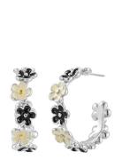 Calista Hoop Ivory/Black/Silver Bud To Rose Silver