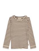 T-Shirt L/S Modal Striped Petit Piao Beige